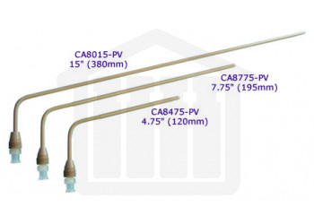 15” (380mm) Bent PEEK Sampling Cannula with Luer Adapter Through Head Mount 0.125” (3.2mm) Diameter VanKel Compatible 