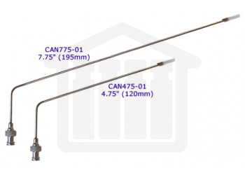 7.75” (195mm) Bent SS Sampling Cannula, Luer Adapter for 500ml Sampling VanKel Compatible