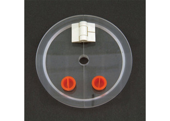Clear Hinged Vessel Cover with Extra Hole - Distek Compatible