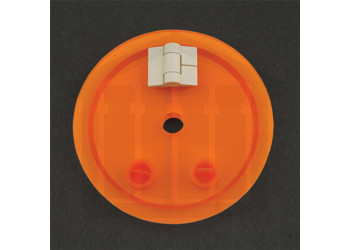 Amber Hinged Vessel Cover with Extra Hole -  Distek Compatible