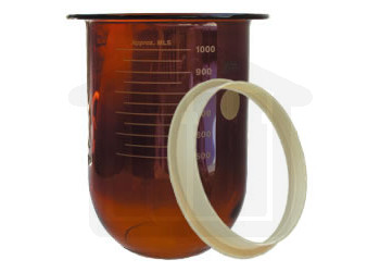 1000ml Distek Compatible Amber Glass Dissolution Vessel with Centering Ring, OEM#3010-0023