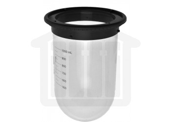 1000ml Hanson Research Easi-Lock, USP Precision Vessel for Vision Series - Clear Glass. OEM# 74-104-101